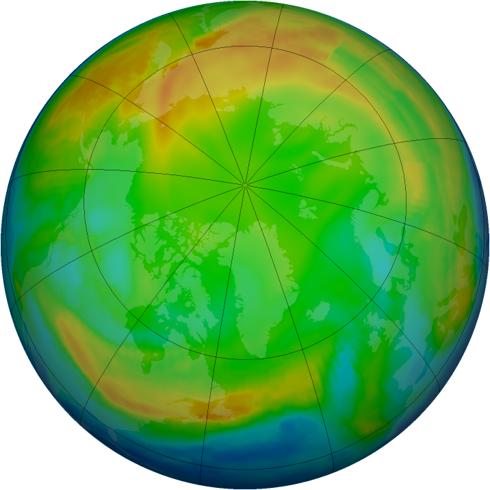 Arctic ozone map for 12 January 1997